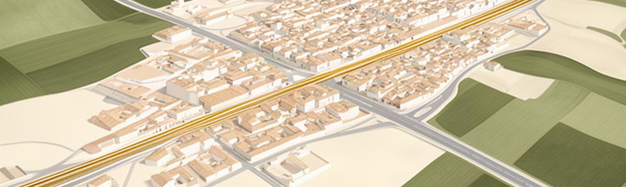 Mapa de referencia de Lucena y la carretera A-318 en la provincia de Córdoba